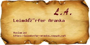 Leimdörfer Aranka névjegykártya